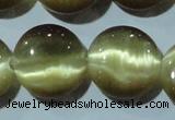 CCT547 15 inches 12mm flat round cats eye beads wholesale