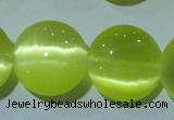 CCT549 15 inches 12mm flat round cats eye beads wholesale