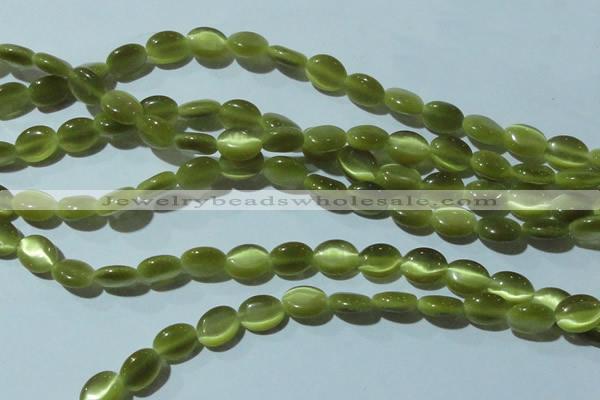 CCT646 15 inches 6*8mm oval cats eye beads wholesale