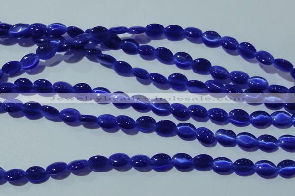 CCT651 15 inches 6*8mm oval cats eye beads wholesale