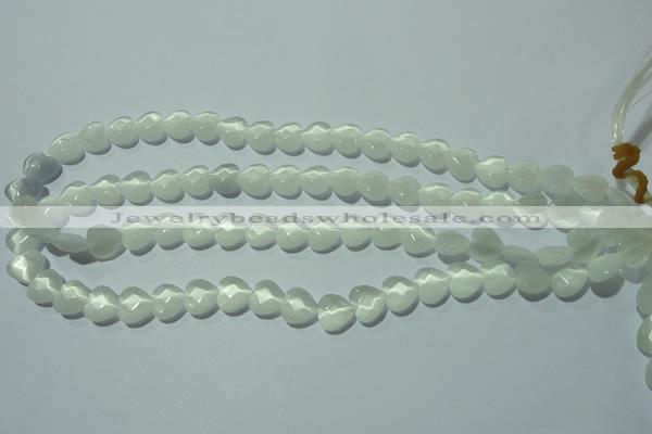 CCT960 15 inches 10*10mm faceted heart cats eye beads wholesale