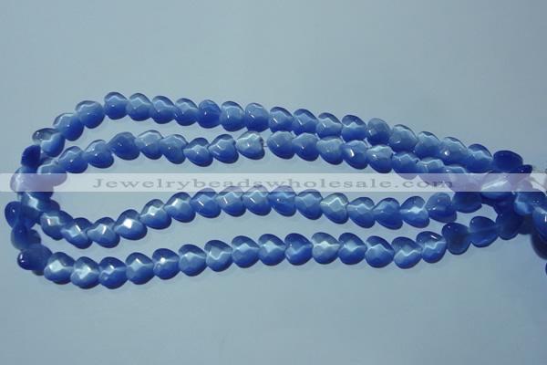 CCT964 15 inches 10*10mm faceted heart cats eye beads wholesale