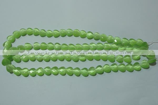 CCT965 15 inches 10*10mm faceted heart cats eye beads wholesale