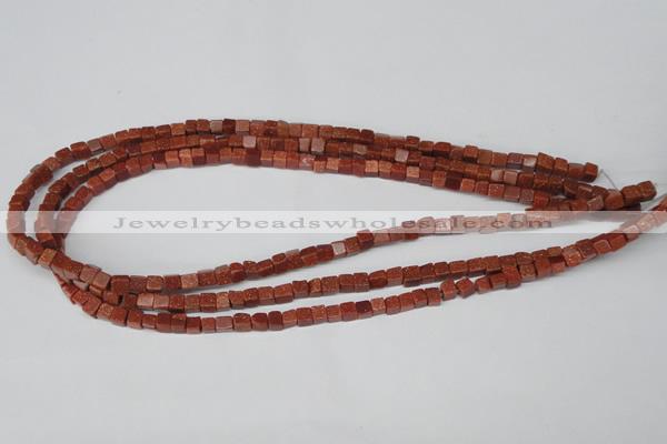 CCU06 15.5 inches 4*4mm cube goldstone beads wholesale