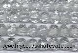 CCU1000 15 inches 4mm faceted cube white crystal beads