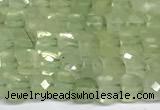 CCU1014 15 inches 4mm faceted cube prehnite beads