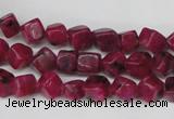 CCU102 15.5 inches 6*6mm cube dyed white jade beads wholesale