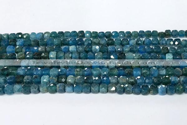 CCU1040 15 inches 6mm faceted cube apatite beads