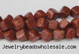 CCU105 15.5 inches 6*6mm cube goldstone beads wholesale