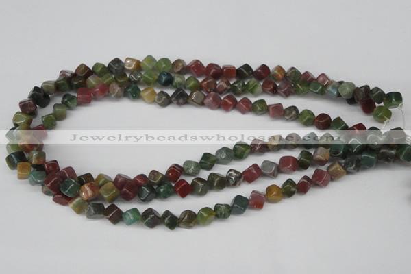 CCU107 15.5 inches 6*6mm cube Indian agate beads wholesale