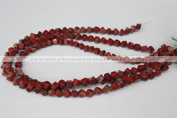 CCU108 15.5 inches 6*6mm cube red jasper beads wholesale