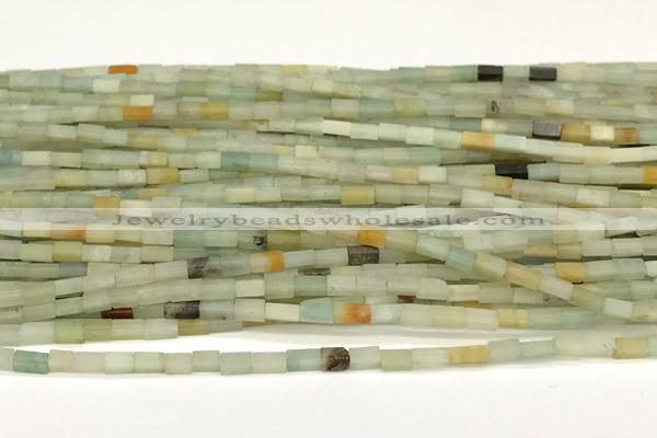 CCU1082 15 inches 2*4mm cuboid amazonite beads