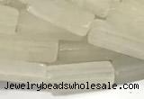 CCU1130 15 inches 4*13mm cuboid white jade beads