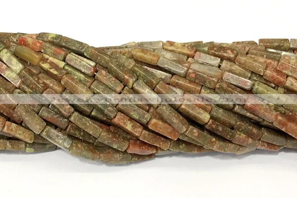 CCU1150 15 inches 4*13mm cuboid unakite beads