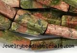 CCU1154 15 inches 4*13mm cuboid unakite beads