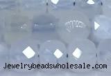 CCU1272 15 inches 6mm - 7mm faceted cube blue chalcedony beads