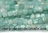 CCU1322 15 inches 2.5mm faceted cube amazonite beads