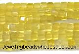 CCU1330 15 inches 2.5mm faceted cube yellow agate beads