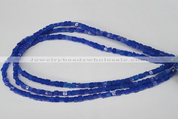 CCU18 15.5 inches 4*4mm cube dyed white jade beads wholesale