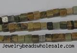 CCU20 15.5 inches 5*5mm cube serpentine jasper beads wholesale