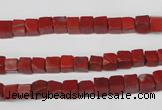 CCU21 15.5 inches 5*5mm cube red jasper beads wholesale