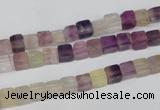 CCU23 15.5 inches 5*5mm cube rainbow fluorite beads wholesale