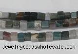 CCU27 15.5 inches 5*5mm cube Indian agate beads wholesale