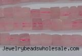 CCU300 15.5 inches 4*4mm cube rose quartz beads wholesale