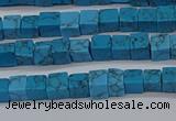 CCU303 15.5 inches 4*4mm cube imitation turquoise beads wholesale