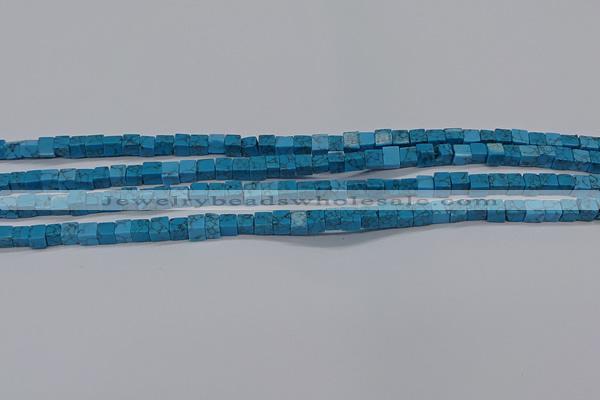 CCU303 15.5 inches 4*4mm cube imitation turquoise beads wholesale