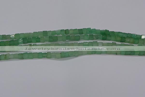 CCU307 15.5 inches 4*4mm cube green aventurine beads wholesale