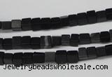 CCU31 15.5 inches 5*5mm cube black agate beads wholesale