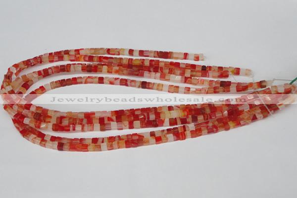 CCU32 15.5 inches 5*5mm cube red agate beads wholesale