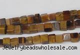 CCU34 15.5 inches 5*5mm cube yellow tiger eye beads wholesale