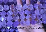 CCU400 15.5 inches 8*10mm - 14*16mm cube lavender amethyst beads