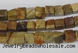 CCU41 15.5 inches 6*6mm cube picasso jasper beads wholesale