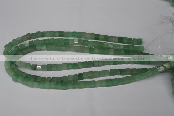 CCU44 15.5 inches 6*6mm cube green aventurine beads wholesale