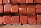 CCU456 15.5 inches 4*4mm cube red jasper beads wholesale