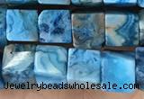 CCU483 15.5 inches 6*6mm cube blue crazy lace agate beads