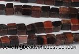 CCU49 15.5 inches 6*6mm cube red tiger eye beads wholesale