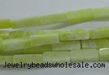 CCU524 15.5 inches 4*13mm cuboid lemon jade beads wholesale