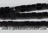 CCU53 15.5 inches 6*6mm cube black agate beads wholesale