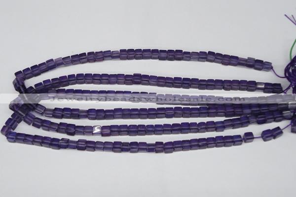 CCU55 15.5 inches 6*6mm cube synthetic amethyst beads wholesale