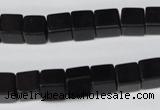 CCU60 15.5 inches 8*8mm cube black agate beads wholesale