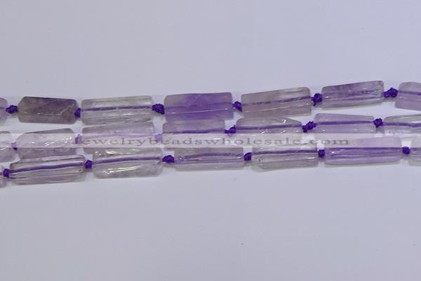 CCU601 15.5 inches 8*20mm - 10*30mm cuboid amethyst beads