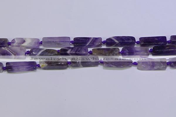 CCU602 15.5 inches 8*20mm - 10*30mm cuboid dogtooth amethyst beads