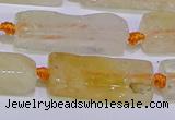 CCU604 15.5 inches 8*20mm - 10*30mm cuboid citrine gemstone beads