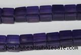 CCU61 15.5 inches 8*8mm cube synthetic amethyst beads wholesale