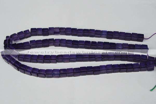 CCU61 15.5 inches 8*8mm cube synthetic amethyst beads wholesale