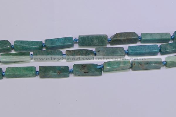 CCU615 15.5 inches 8*20mm - 10*30mm cuboid amazonite beads